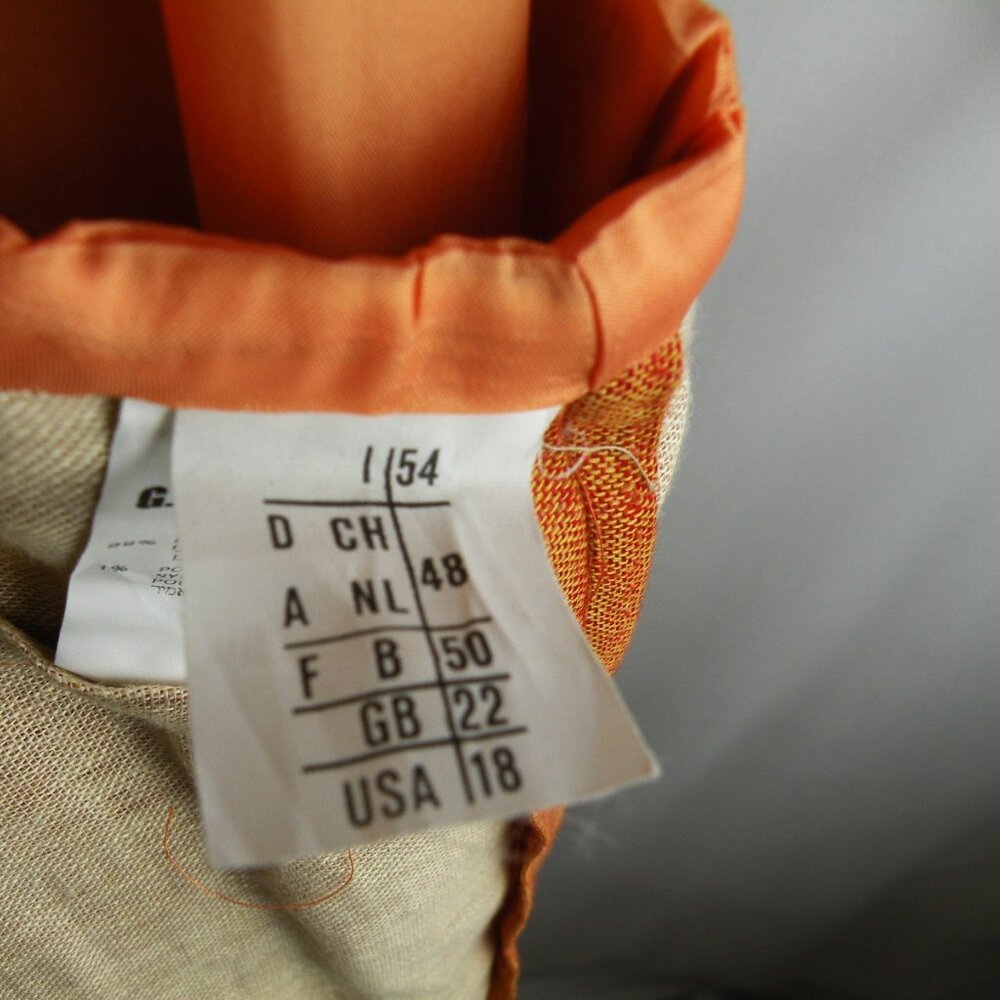 NWOT Gianfranco Ferre Forma Linen Orange unstructured blazer 18 - Picture 8 of 10